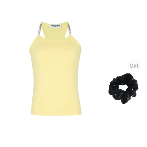 Three Quarters Tank Tops Women's Yellow