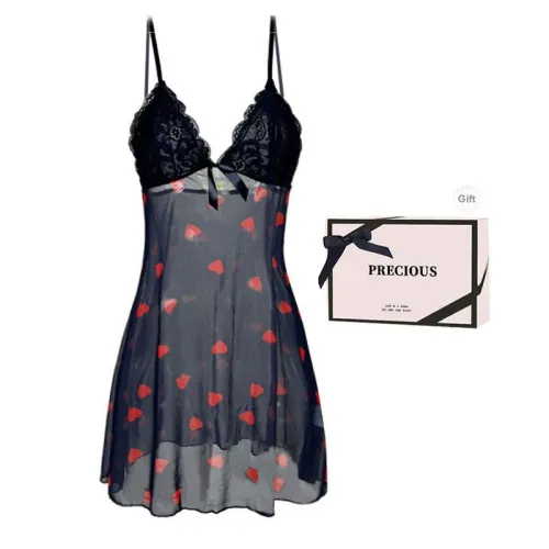 TLXT Nightgown Women's Gift Box Set Black