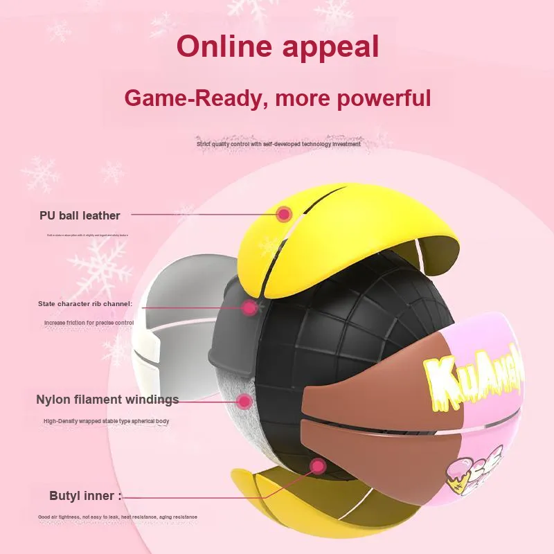 Kuangmi PU Basketball Ice Cream Color Scheme Size 7 Training Unisex-10