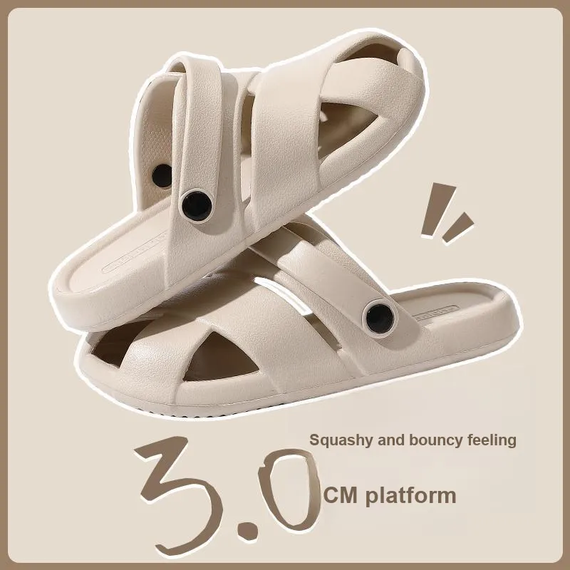 Foot Recreation Unisex Closed Toe Summer Soft Sole Heelless Home Slippers-11