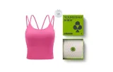 [with Pads]V-Neck Camisole-Barbie Pink+Moon White