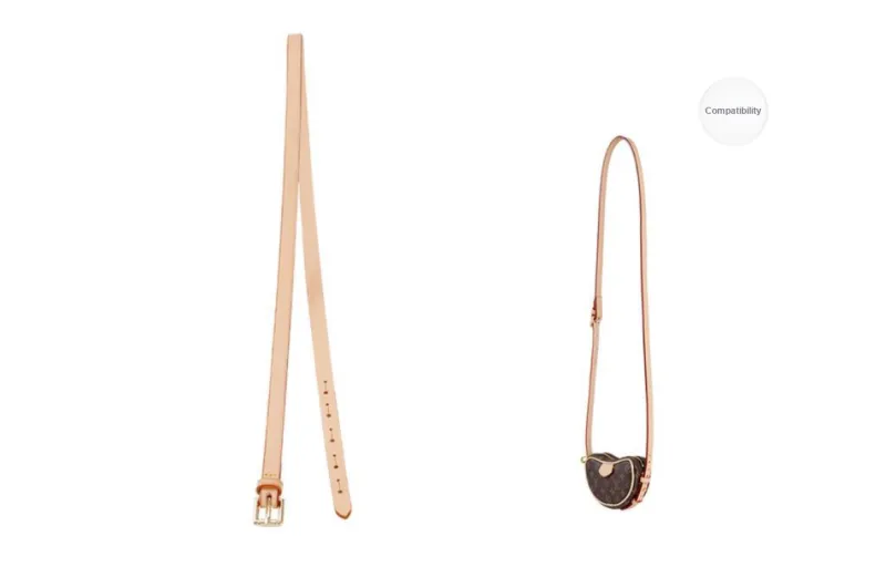 Lan Bao Fan Bag Straps Lv Bean Vegetable Tanned Leather Approx. 94cm-0