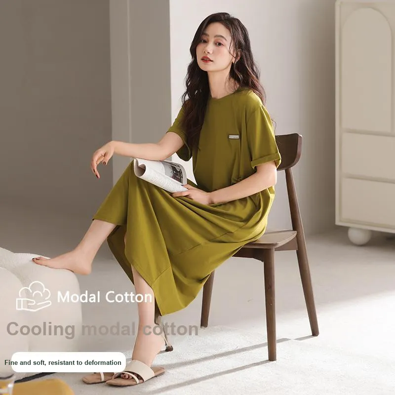 Lan Miao Nightgown Women's Army Green-1