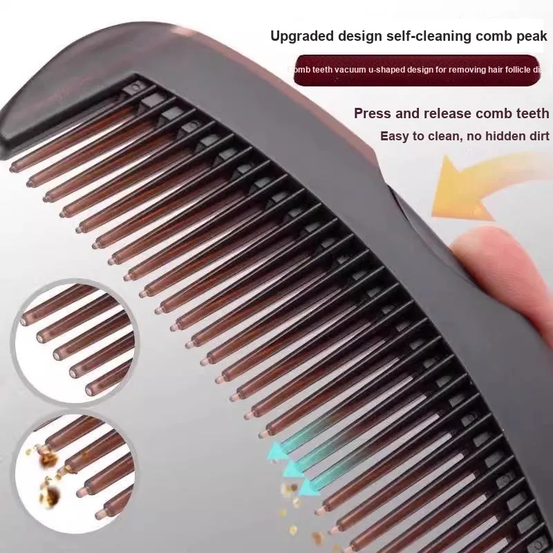 ZHENZI No Rinse Hollow Comb Dual Purpose Dandruff And Oil Removal Comb, Home Use-2