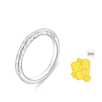 Lao Feng Xiang S999 Silver Ring For Women's Sterling Silver Women's Gift For Girlfriend