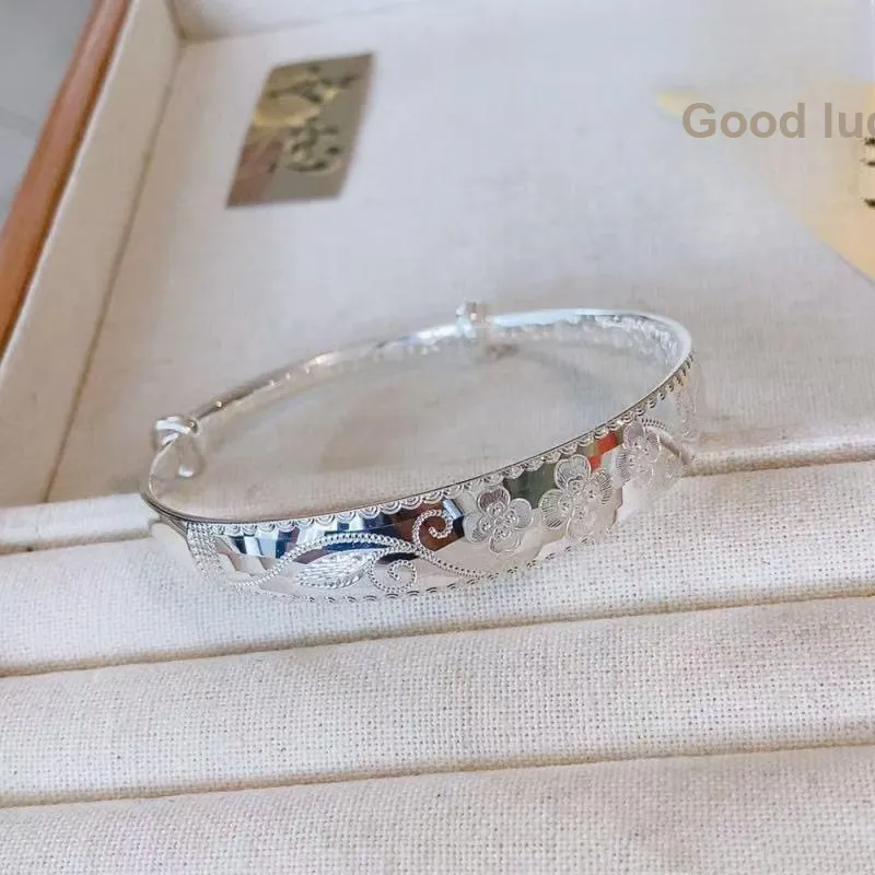 KING TAI SANG 999 Fine Silver Bangles Unisex-2