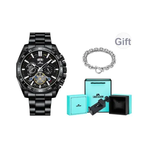 LIBER AEDON Кварцевый механизм Черный циферблат Мужские часы