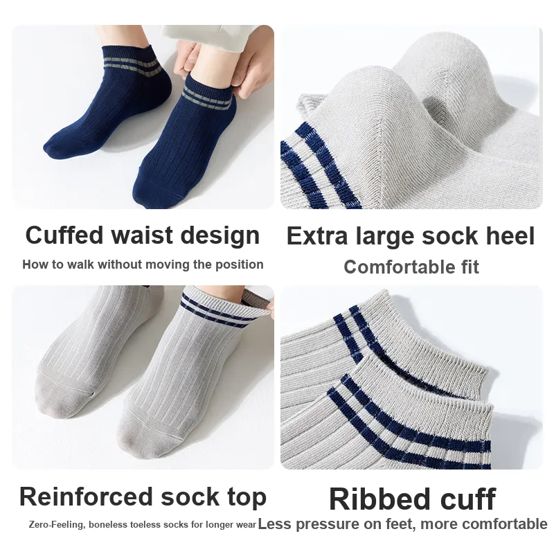 MIIOW No-Show Socks Men's 5 Pack-9