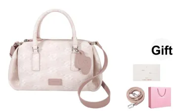 OMTO PVC Boston Bag, Shoulder Bag, Crossbody Bag, Handbag Women's Sea Salt Blue/Milk Cream Gray/Chestnut Pink