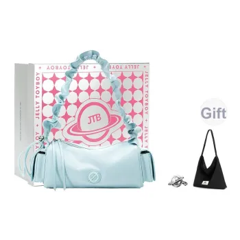 JELLYTOYBOY Artificial Leather Cloud Cluster Bucket Bag One Shoulder/Crossbody Bag Trumpets Women's Black/Ice Blue