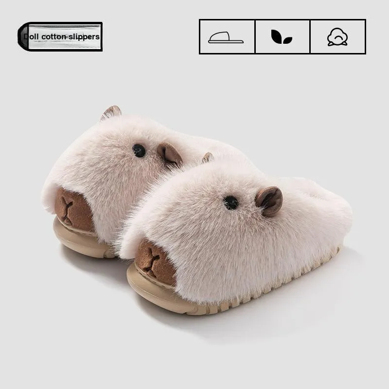 JINGEYU Fall And Winter Fashion Cute Pet Kapi Balaka Cartoon Home Plush Platform Warm Soft Sole Slip Resistant-2