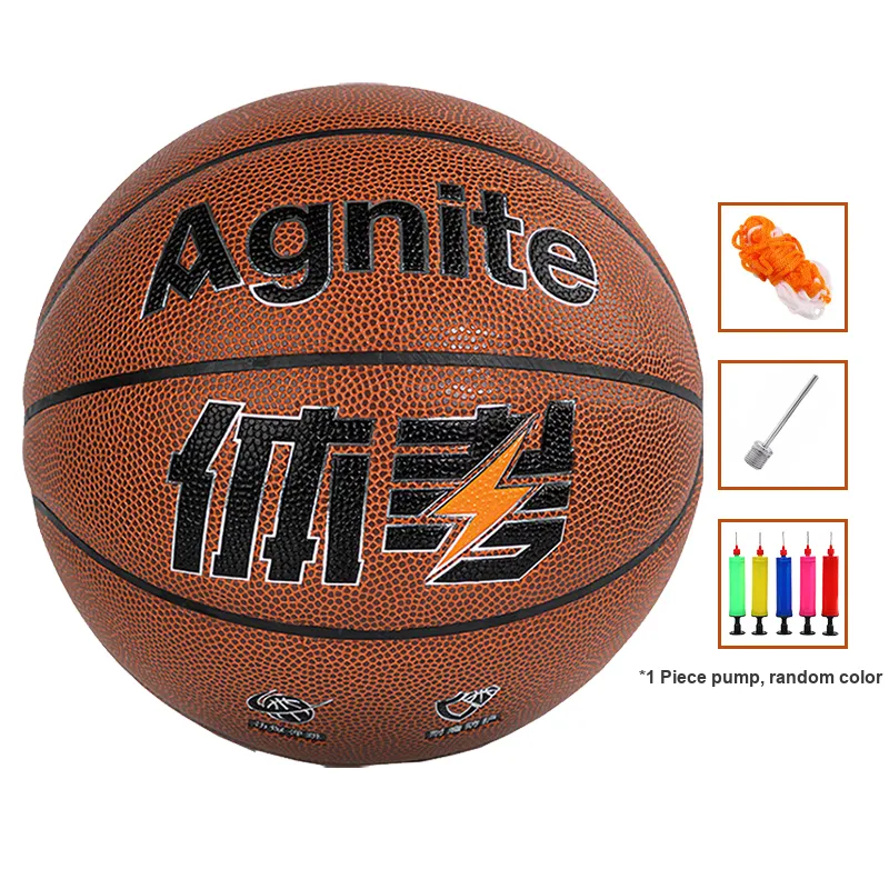 Deli PU Basketball Brown Size 5/Size 6/Size 7 Ball Training Kids'-0