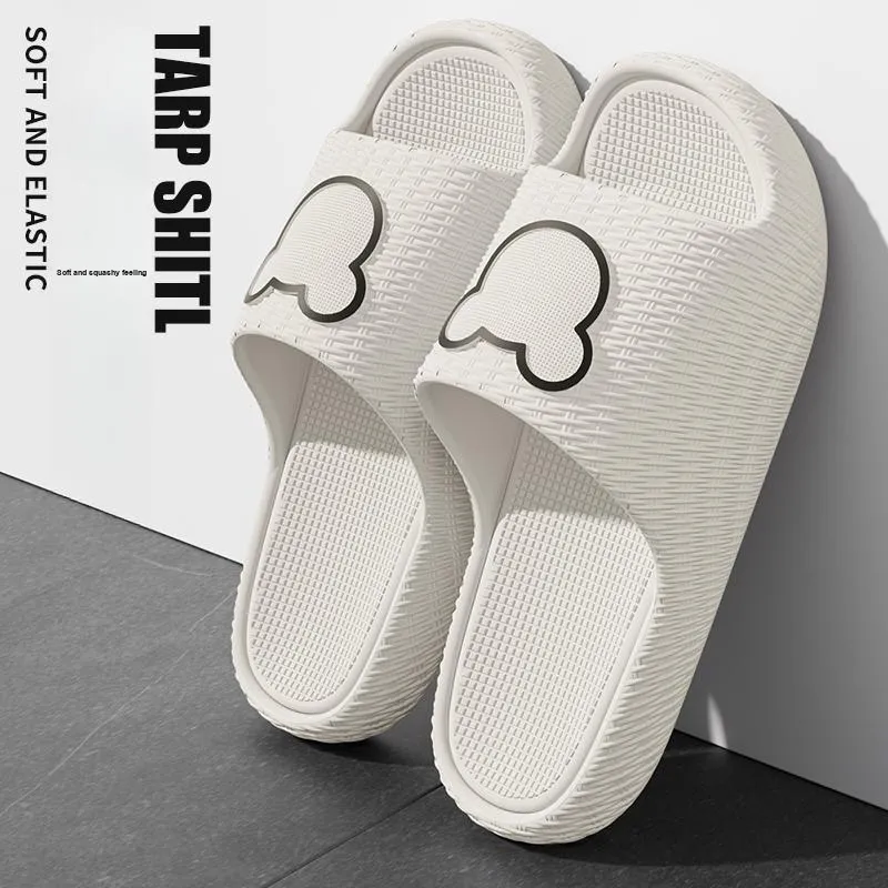 Foot Recreation Minimalist Style Cartoon Bear Solid EVA Slippers, Summer Slip Resistant Slippers, Unisex, Home Slippers-12