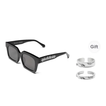PLASTIC BRAIN Plate Frame Square Sunglasses Unisex