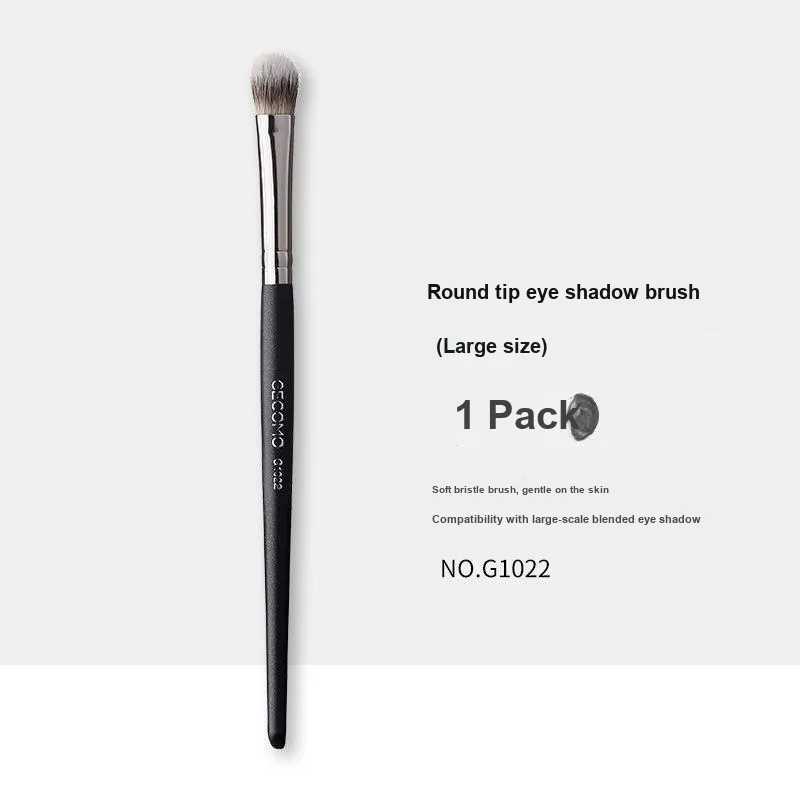 GECOMO Round Tip Eye Shadow Brush+Oil Absorbing Paper Combination, Built in Mirror Powder Puff, Makeup Tool-1