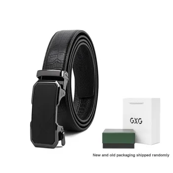 GXG Crocodile Embossed Top Grain Cow Leather Leather Belts Men's Width  3.5cm Box