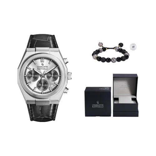 CHARLOTTE RAFFAELLI Мужские часы с кварцевым механизмом Quartz Edge Trend Series, 40 мм*40 мм*11,3 мм, серебряные