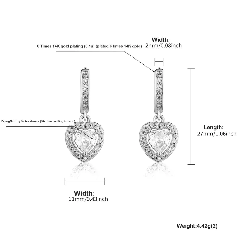 Vegetarian Zircon Stud Earrings Women's-6