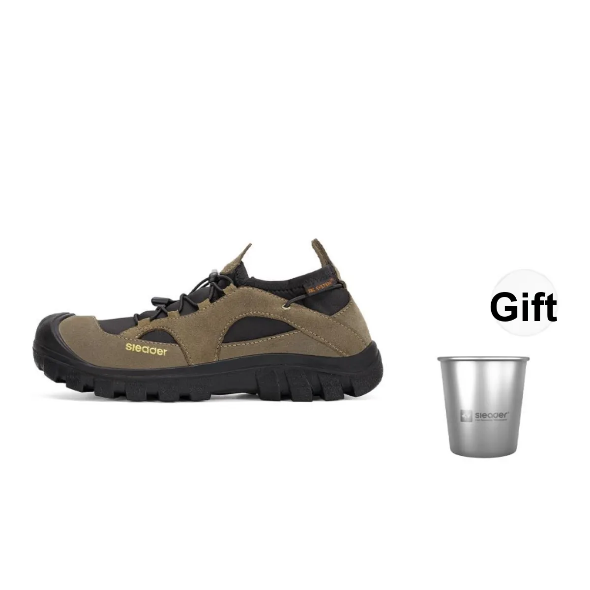 SLEADER Deep Water Cool Series Anti Slip Wear Resistant Low Top Outdoor Shoes Men's Dark Umber