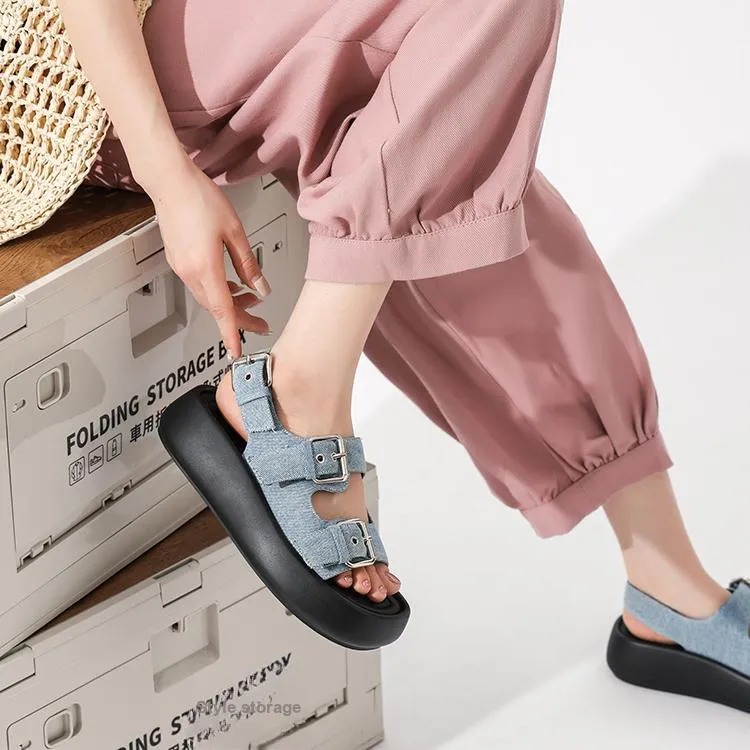 Old Meow Platform Height Increasing Beach Sandals Women's-7