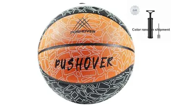 PUSHOVER PU Basketball Orange Black Size 7 Training