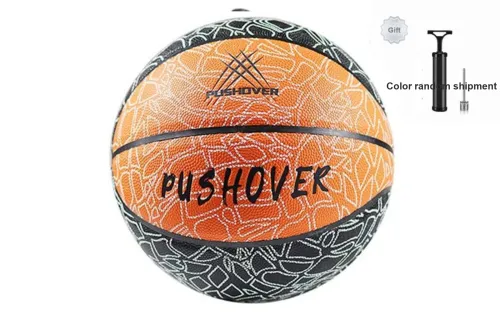 PUSHOVER PU Basketball Orange Black Size 7 Training