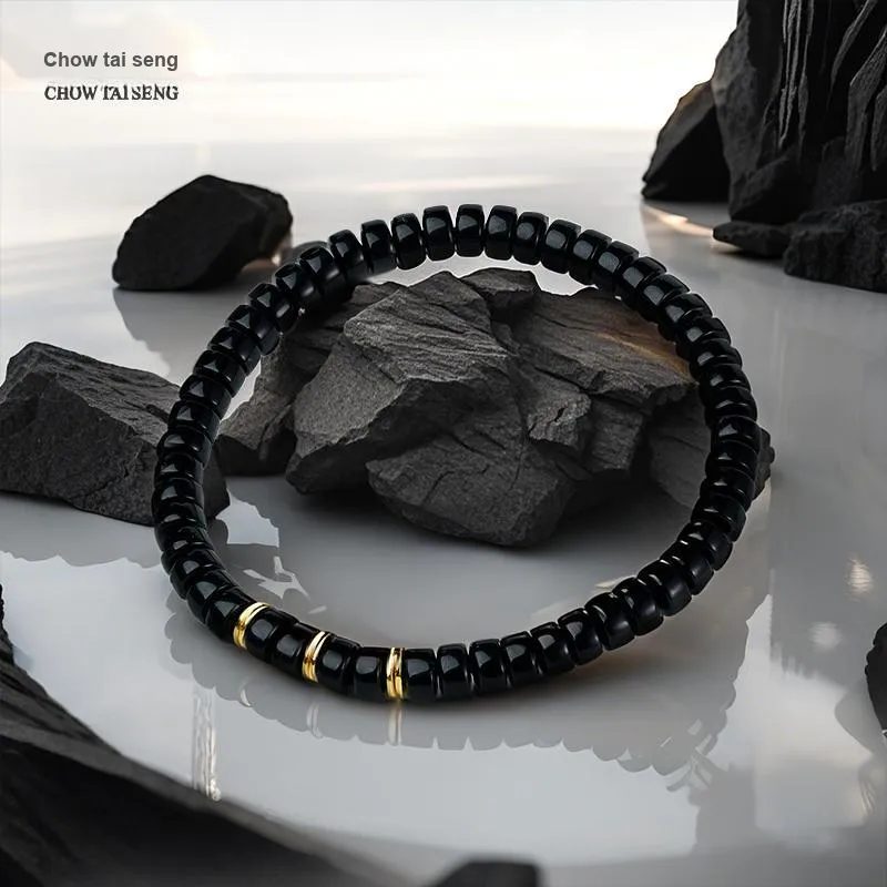 CHOW TAI SENG Agate New Chinese Style Chinese Fashion Trend Jade Bracelet Unisex-2