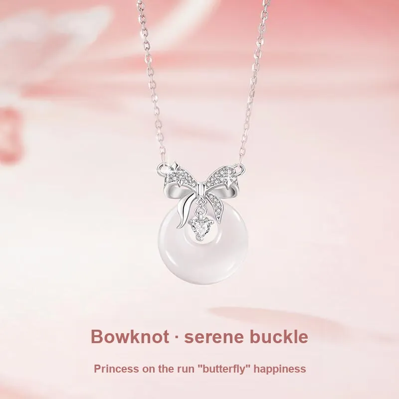 Royal Heaven's Choice Hetian Jade Necklaces Pale Greenish White Jade Unisex-1