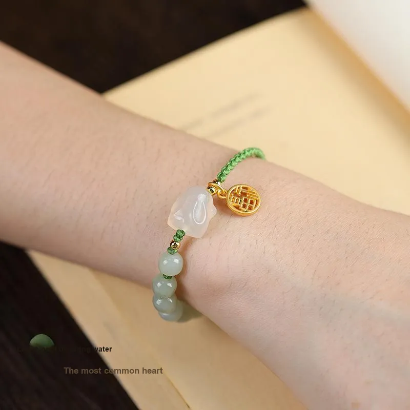 SHUZHUO Hetian Jade Bracelets Green Jade Women's-4
