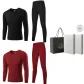 2-Piece Underwear Set (Black+Burgundy) 100% cotton, Breathable/3A Antibacterial/Classic Crew Neck