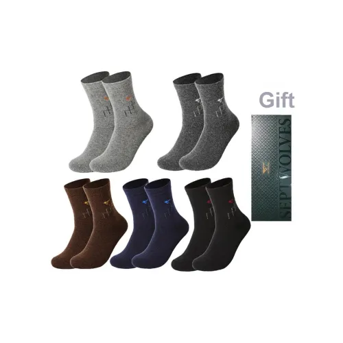 SEPTWOLVES Носки Crew Мужские 5 пар подарочный набор в коробке