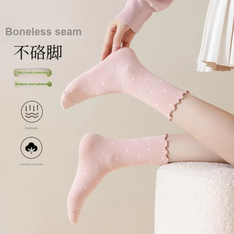 Cotton Shopping Mid Calf Socks Women's 5 Pack-3