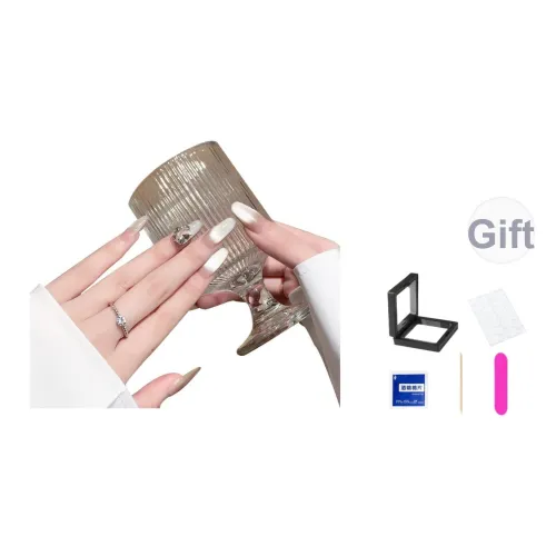 XNTX Кошачий глаз Невеста False Nail Овал Телесный Smudge Стиль Instagram