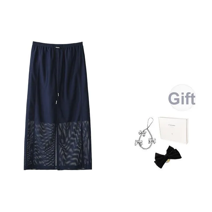 Fstudio Летний Корейский стиль Легкий Утягивающий Полу-длина Повседневный Юбка Женская