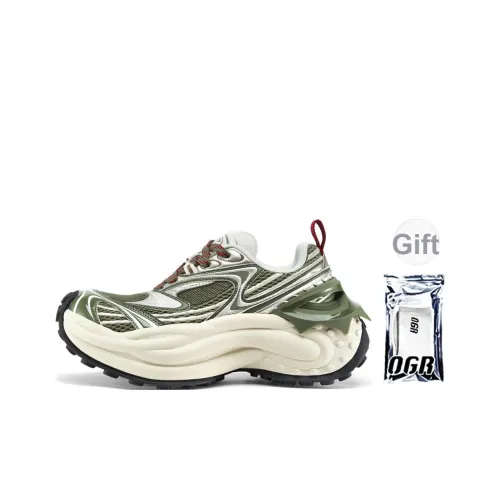 OGR Низкий топ Повседневные Городские Кроссовки для Коммутирования и Бега Унисекс Оливково-зеленый