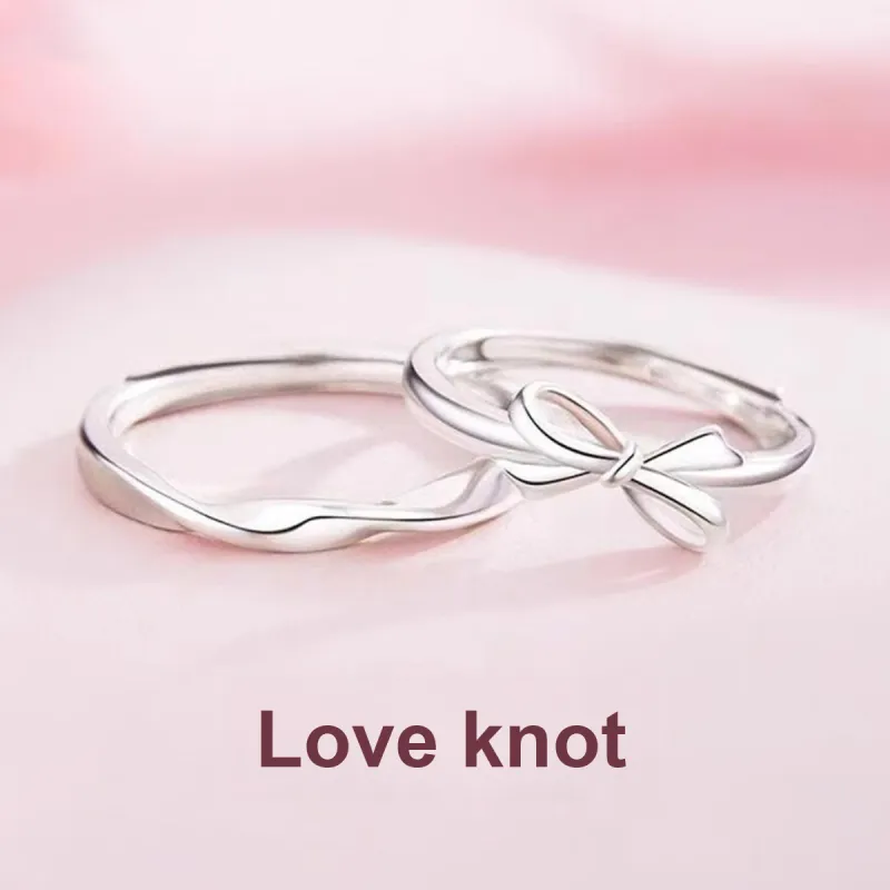 MGS 999 Silver Ring Forever Love Intertwined Love Pursuing Love With Elegance Refined Luxury Students Unisex-1