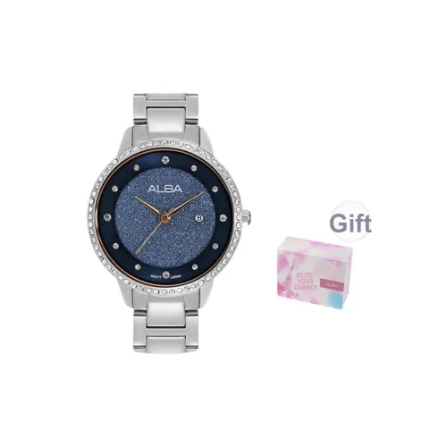 SEIKO ALBA Yaobei Collection Кварцевый механизм Нержавеющая сталь Ремешок Часы Женские Синий циферблат