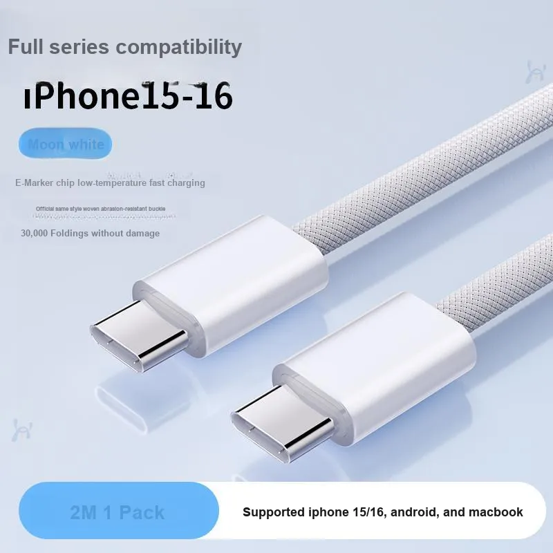 HOOYS 1 2m One Drag One Type c To Type c Compatible With Apple IPhone 15/16 Cables-13