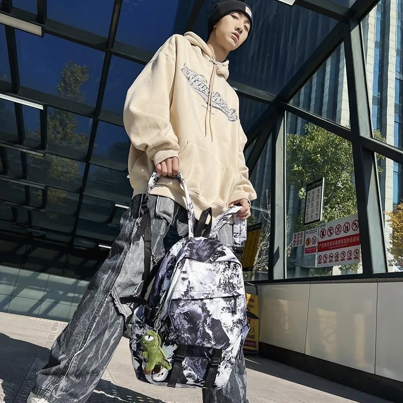 KAMLUI Nylon Backpack Unisex Gray/Black/Khaki/Green/Blue/Pink-8