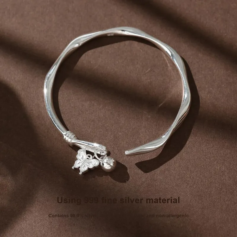 KINGFOCUS Sterling Silver Bangles Women's-4