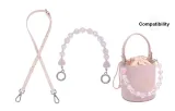 Pink Strap 1.5cm Width with Silver Buckle 90-120cm+Pink Candy Handle Chain 33cm