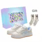 White Blue+Exclusive Shoe Box+Gift Socks