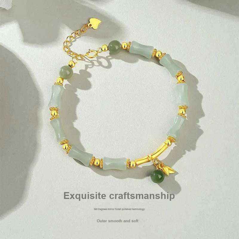 Andaozi Hetian Jade Bracelets Pale Greenish White Jade Women's-3