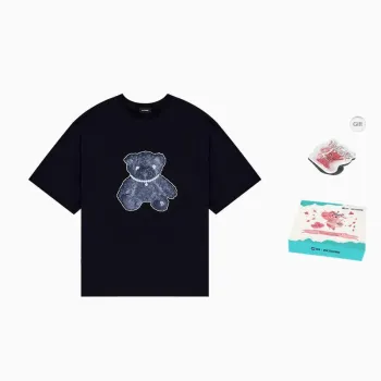 WE11DONE Pearl Necklace Teddy Cotton T shirt