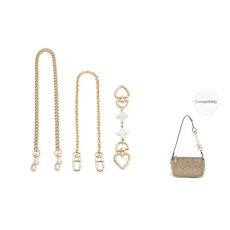 Metal Crossbody Chain Accessories Coach Shoulder Strap Single Purchase Bag Strap Women's Gold-Tone/White-Like