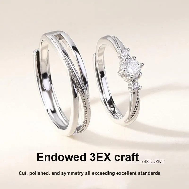 Kelanxi Moissanite Rings Unisex-3
