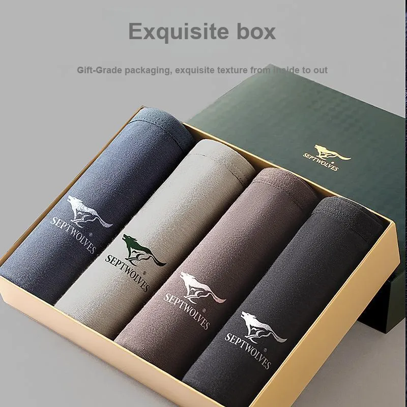 SEPTWOLVES Underwear Gift Box Men's 4 Pack+Shopping Bag-26