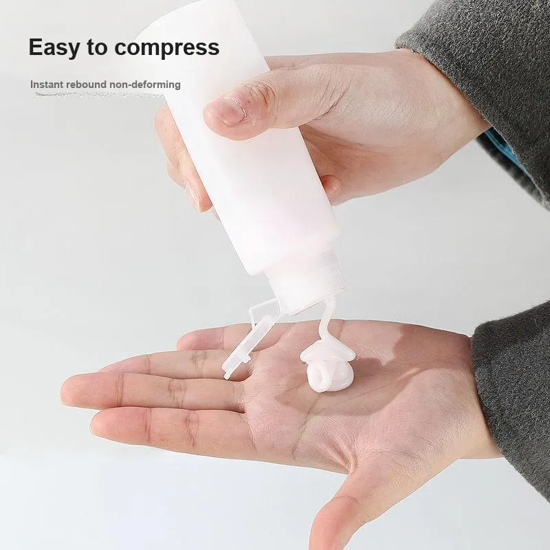 JIAOXUEFEI 30ML Tube Flap Dispenser Combo 3 Pack Travel Portable Refillable Cosmetics Bottle-2