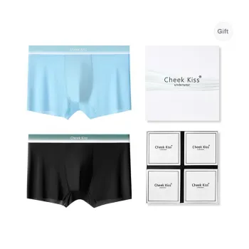 Cheekkiss Underwear Gift Box Men's Extra Thin Breathable Boxer Shorts Comfortable Four Strand Shorts 2 Pack