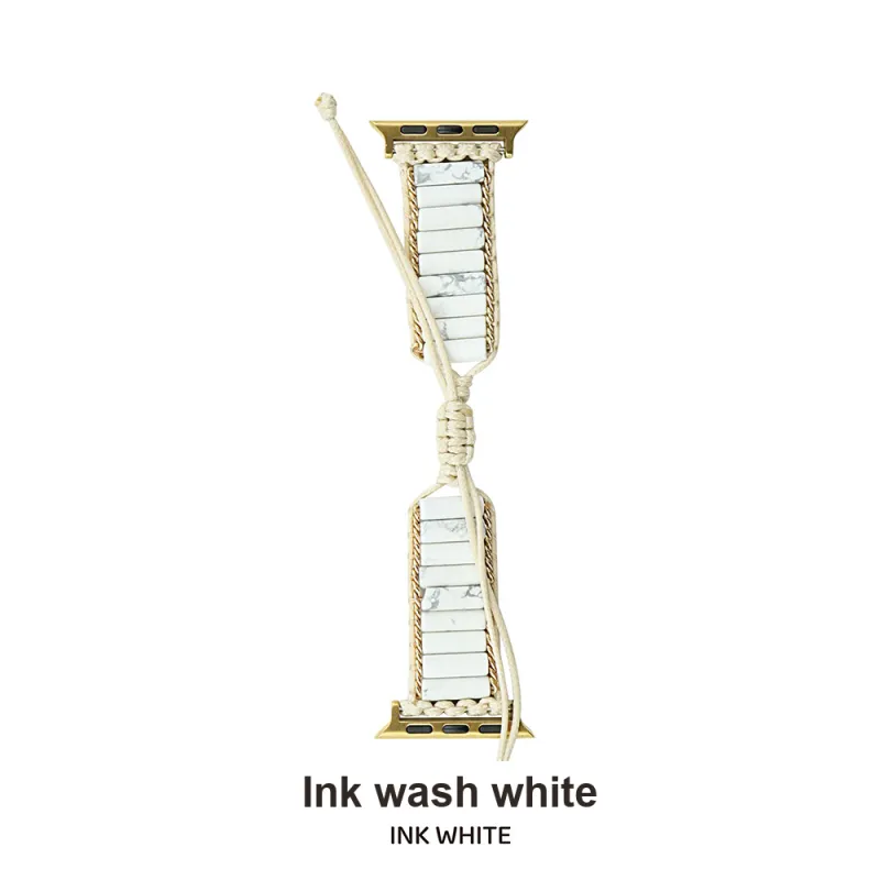 Vobafe Watch Band Apple Compatibility Original Stone Woven Rope Material-5